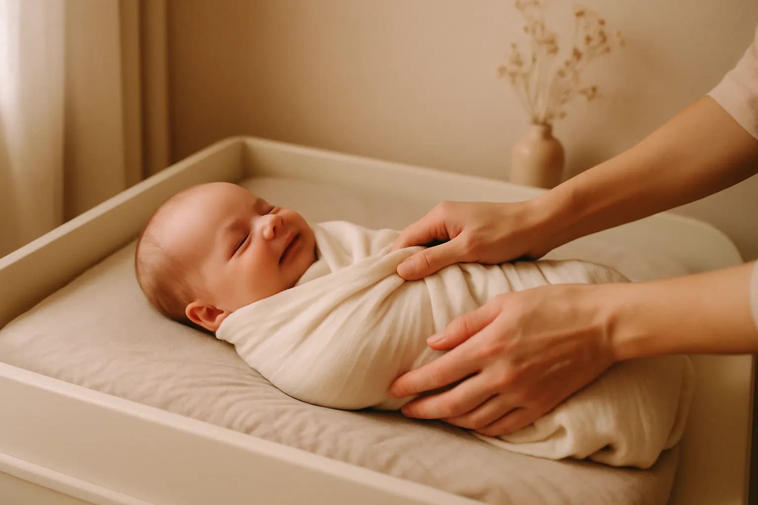 Pasgeboren baby wordt liefdevol ingebakerd